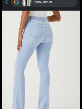 SPANX Light Blue Denim Jeans with Red Brand Tag